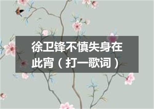 徐卫锋不慎失身在此宵（打一歌词）