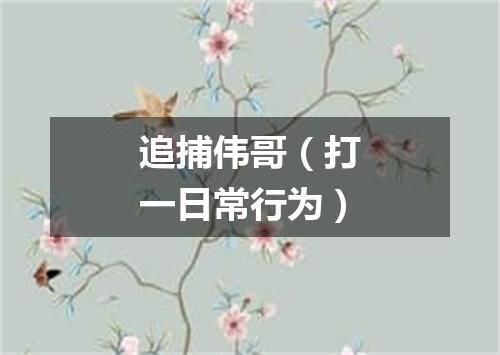 追捕伟哥（打一日常行为）