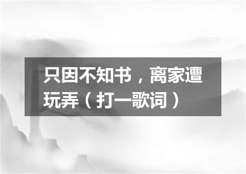 只因不知书，离家遭玩弄（打一歌词）