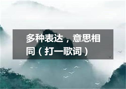 多种表达，意思相同（打一歌词）