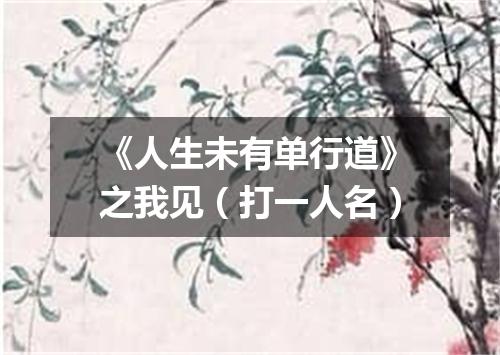 《人生未有单行道》之我见（打一人名）