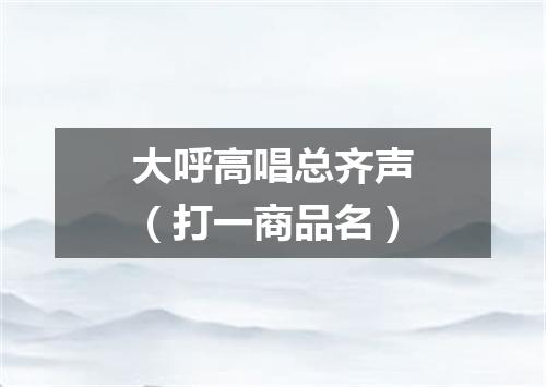 大呼高唱总齐声（打一商品名）