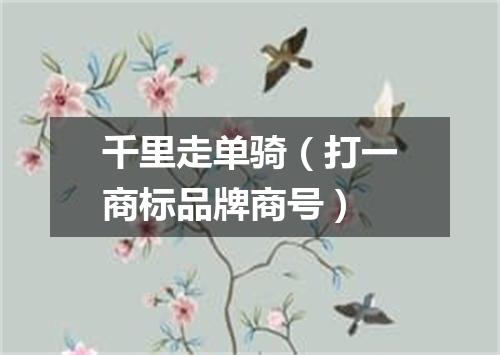 千里走单骑（打一商标品牌商号）
