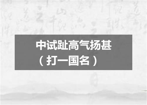 中试趾高气扬甚（打一国名）
