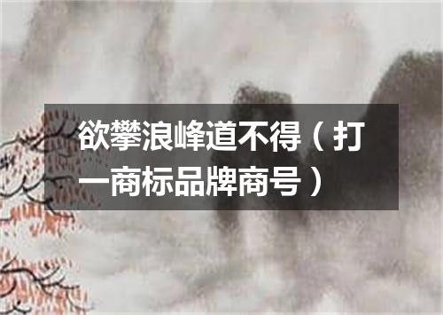 欲攀浪峰道不得（打一商标品牌商号）