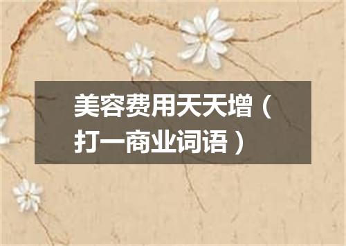 美容费用天天增（打一商业词语）