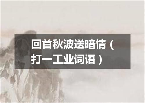 回首秋波送暗情（打一工业词语）