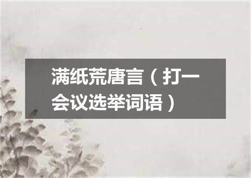 满纸荒唐言（打一会议选举词语）
