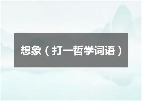想象（打一哲学词语）