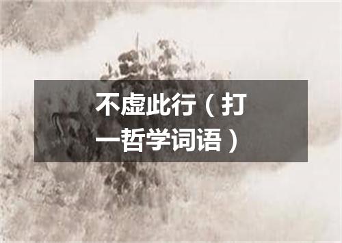 不虚此行（打一哲学词语）