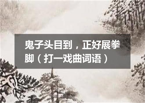 鬼子头目到，正好展拳脚（打一戏曲词语）