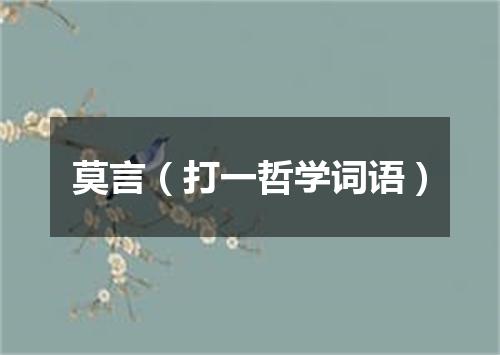 莫言（打一哲学词语）