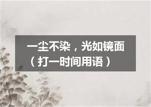 一尘不染，光如镜面（打一时间用语）