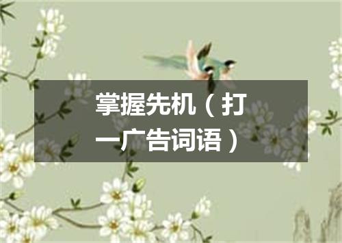 掌握先机（打一广告词语）