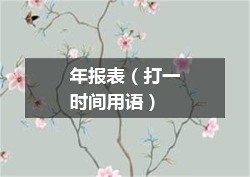 年报表（打一时间用语）