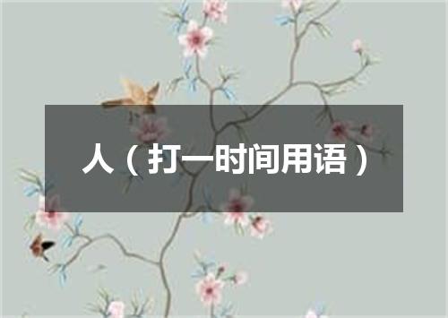人（打一时间用语）