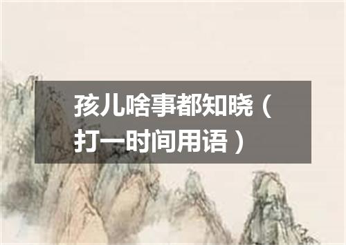 孩儿啥事都知晓（打一时间用语）