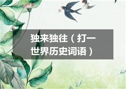 独来独往（打一世界历史词语）