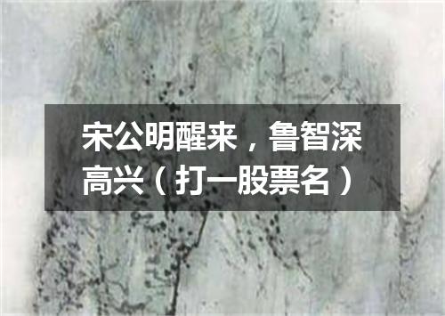 宋公明醒来，鲁智深高兴（打一股票名）