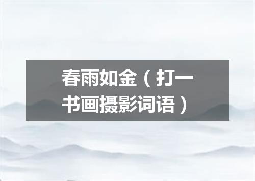 春雨如金（打一书画摄影词语）