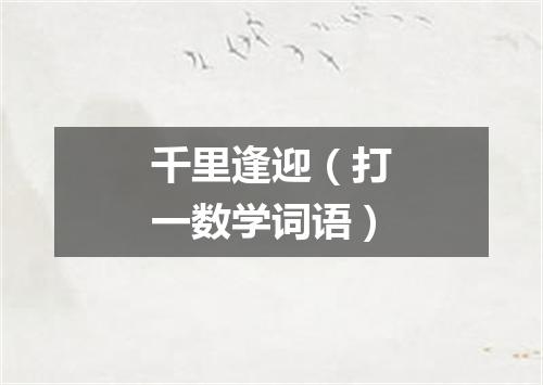 千里逢迎（打一数学词语）