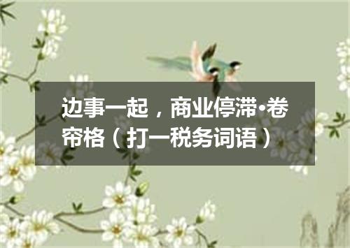边事一起，商业停滞·卷帘格（打一税务词语）