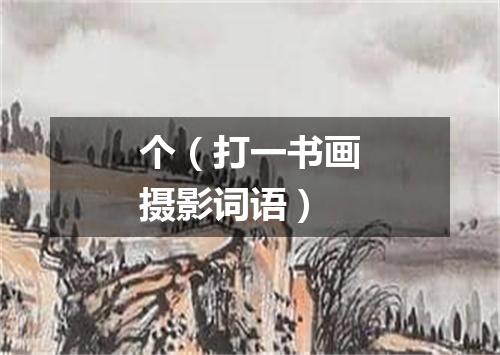 个（打一书画摄影词语）