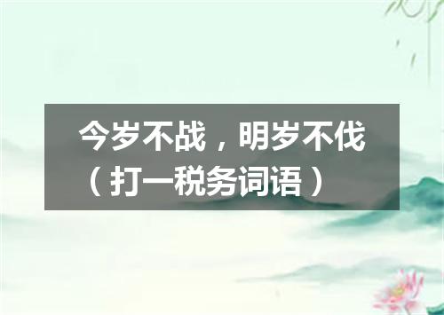 今岁不战，明岁不伐（打一税务词语）