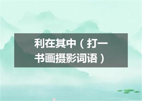 利在其中（打一书画摄影词语）