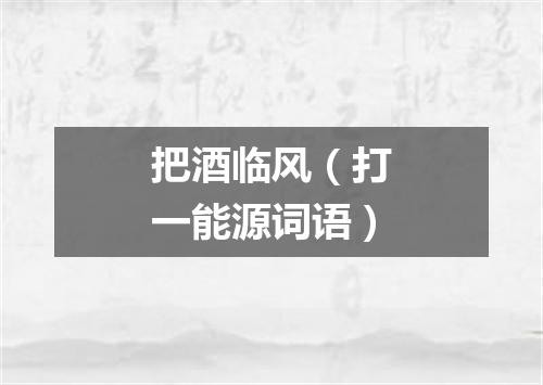 把酒临风（打一能源词语）