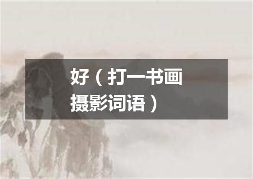 好（打一书画摄影词语）