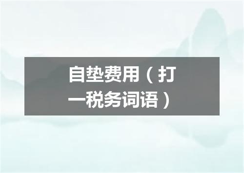 自垫费用（打一税务词语）