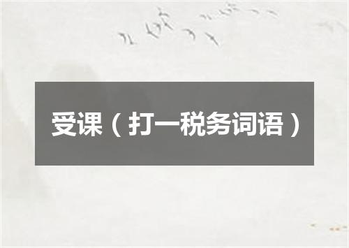 受课（打一税务词语）