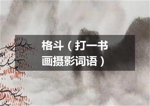 格斗（打一书画摄影词语）