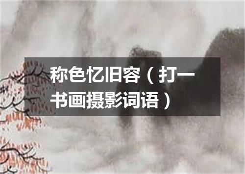 称色忆旧容（打一书画摄影词语）