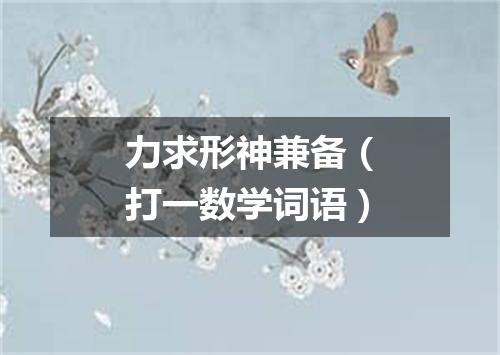 力求形神兼备（打一数学词语）