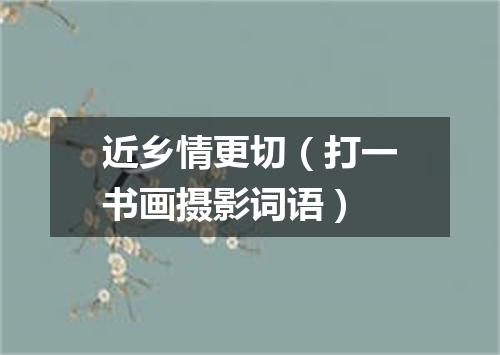 近乡情更切（打一书画摄影词语）