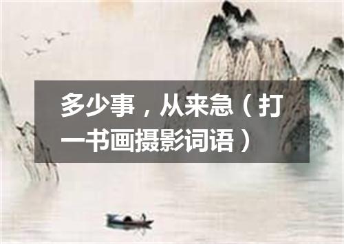 多少事，从来急（打一书画摄影词语）