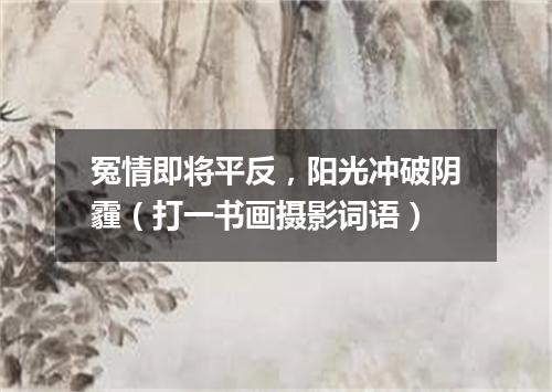 冤情即将平反，阳光冲破阴霾（打一书画摄影词语）