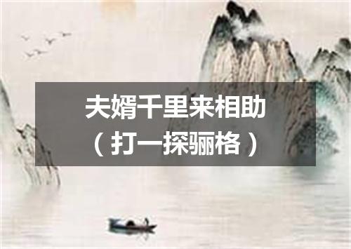 夫婿千里来相助（打一探骊格）