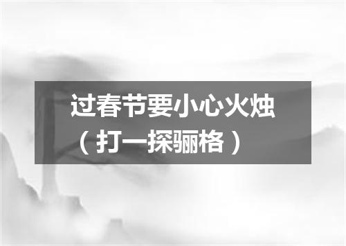 过春节要小心火烛（打一探骊格）