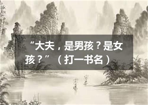 “大夫，是男孩？是女孩？”（打一书名）
