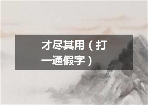 才尽其用（打一通假字）