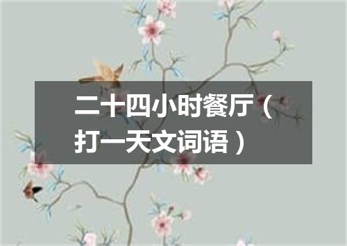 二十四小时餐厅（打一天文词语）