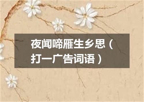 夜闻啼雁生乡思（打一广告词语）