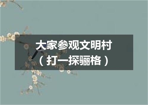 大家参观文明村（打一探骊格）