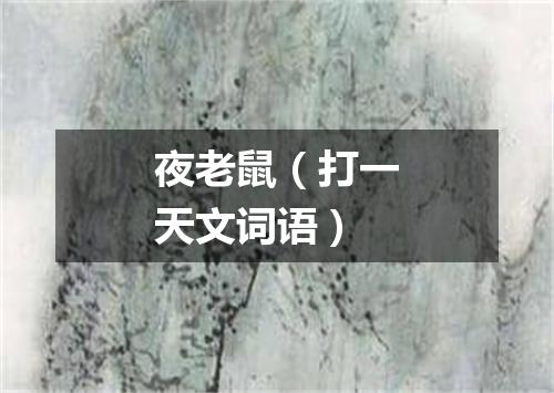 夜老鼠（打一天文词语）